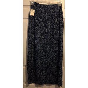 Coldwater Creek 6 navy long paisley skirt nwt $79 cottagecore